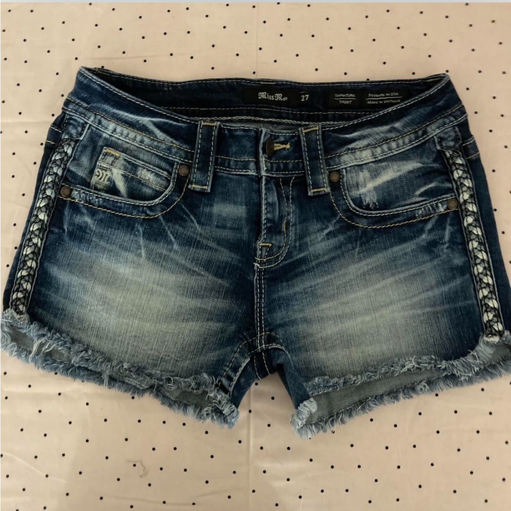 Miss Me Women's Distressed Blue Jean Shorts